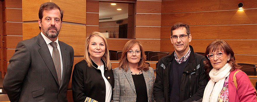 Carlos Rus; Cristina Contel; María Ángeles Tapia, gerente del Instituto Imor; José Ignacio Tello, de Física y Calidad del Instituto Imor; Yolanda Herreros.