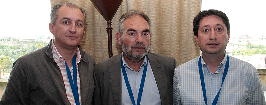 Pedro Vivar, ingeniero técnico de Atención Primaria del Hospital de Burgos; Eduardo Corrales, jefe del servicio de Mantenimiento del Complejo Asistencial de Zamora; Andrés Zarzuelo,ingeniero del Hospital Clínico de Valladolid