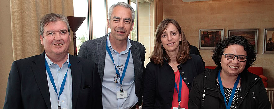 Luis Blázquez, director comercial de Carburos Metálicos; César Burgos, comercial de Carburos Metálicos; Judith Ros, directora farmacéutica de Carburos Metálicos; y Susana Garrido, responsable de márketing de Carburos Metálicos.