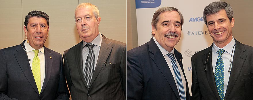 Manuel Vilches, directo general del  IDIS, y Luis Mayero, presidente del IDIS. Ala derecha: Fernando Mugarza, director de Desarrollo Corporativo y Comunicación del IDIS, y Adolfo Fernandez- Valmayor, secretario general de IDIS. 