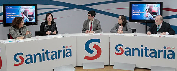 Un momento del debate sobre 'Retos de la anticoagulación en España', en el plató de Sanitaria 2000.