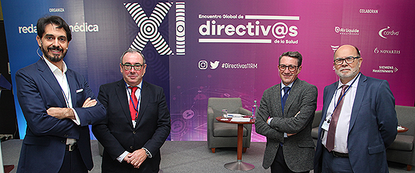 David Lentisco; director general de Lentisco; Ramon Ares, gerente del área sanitaria de Lugo, A Mariña y Monforte de Lemos; Pedro Izquierdo Doyagüez, director de gestión y servicios generales del Hospital Clínico San Carlos de Madrid; y José Quintín Montero,  jefe de Servicio de Suministros y Contratación del Hospital Getafe.