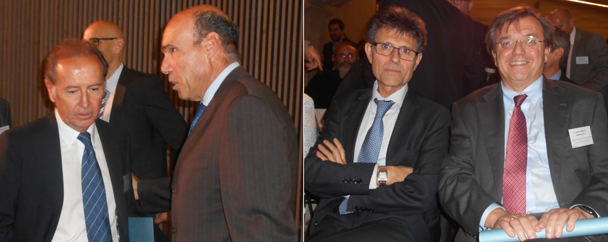 Martín Sellés, responsable de Janssen en España, charla con Martín Sellés. A continuación, Humberto Arnés y Jesús Acebillo, director general y presidente de Farmaindustria.