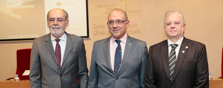 Carlos Vital Tavares, Juan José Rodríguez Sendín y Rubén Tucci, presidente de Confemel y de la Corporación Médica Argentina