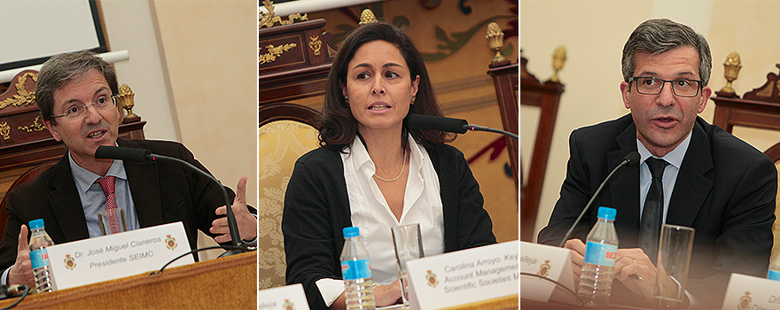 José Miguel Cisneros; Carolina Arroyo, de MSD, y Miguel Ángel Calleja.