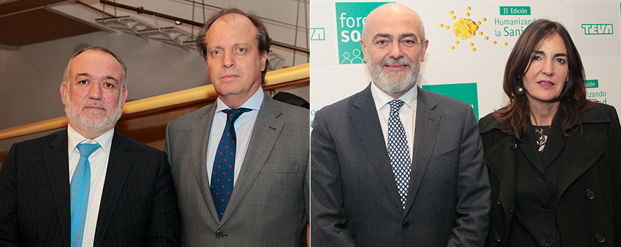 Martín Pérez e Ignacio Sánchez Caballero, director general y director de Relaciones con la Industria de Cofares. A continuación, Gaspar Linares, vicetesorero del Consejo Rector de Cofares, y Raquel Linares, directora de la Fundación ABB..