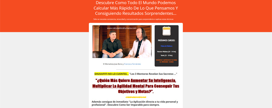 Imagen de la página en la que se oferta el curso con José Bono en el vídeo central.