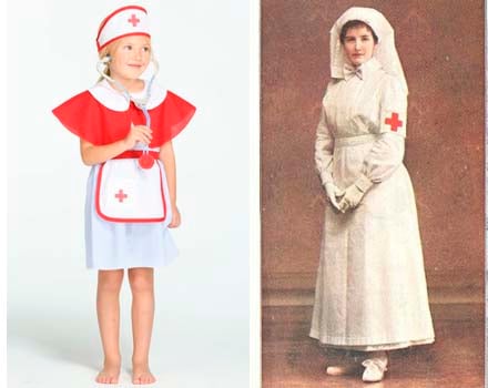 Disfraz de enfermera que El Corte Inglés distribuye como guiño al histórico de Cruz Roja y uniforme real de la época.