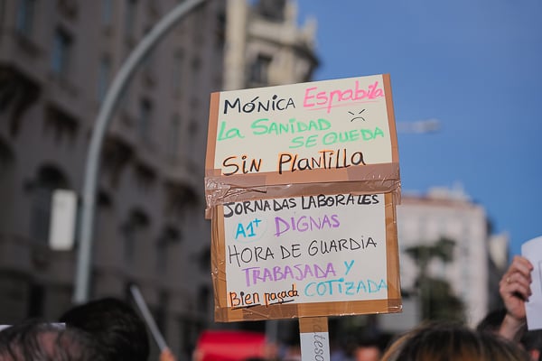 Imagen de la manifestación médica del 3 de octubre.