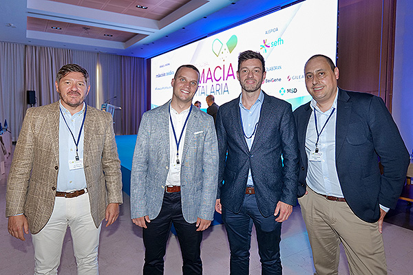 David Díaz, gerente de Acceso y Relaciones Institucionales de Alexion; Albert Contreras, key account manager de Menarini; Ignacio Pedrós, proyect manager de Menarini; José Luis Herrera, key account manager del País Vasco de Menarini.