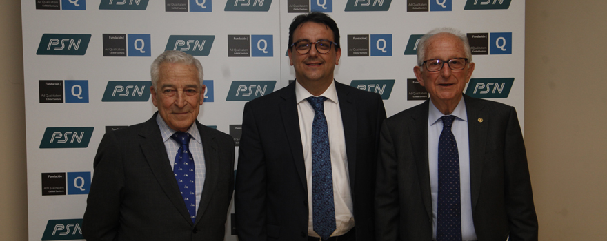 Miguel Carrero, presidente de PSN, José María Vergeles y Alfredo Milazzo, presidente de la Fundación Ad Qualitatem.