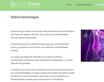 Imagen de la web del médico Rafael Torres donde publicita la técnica.