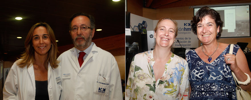 Carmen Rubio, jefa de Oncología Radioterápica de HM Hospitales, con el doctor Fernández Letón, jefe de Radiofísica del mismo grupo. Celia Moar, directora de Gestión de HM Hospitales, con Pilar Monteliú, directora médico del Hospital Universitario HM Nuevo Belén.