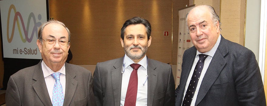Honorio Bando, académico de número de la Real Academia Nacional de Farmacia; con Julio Mayol y Ricardo De Lorenzo.
