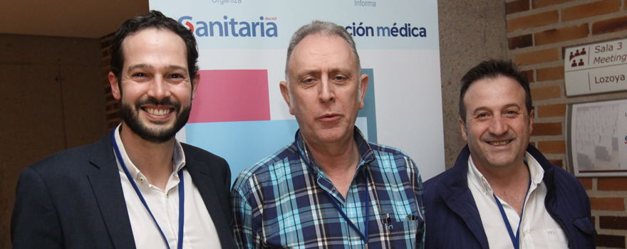 Antonio Palomino, director comercial de TBS; Vicente Pérez, subdirector de Gestión del Hospital Clínico de Valladolid; y Juan Carlos Alija González, jefe de Unidad de Logística y Estructura del Hospital Clínico Universitario de Valladolid.