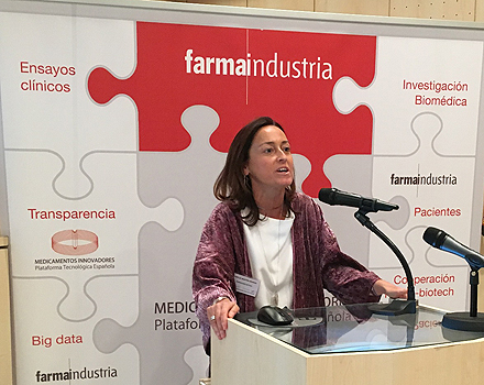 La responsable de la Plataforma Tecnológico Española de Medicamentos Innovadores de Farmaindustria, Amelia Martín.