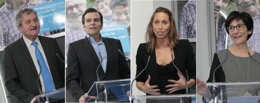 Iñaki Ferrando, Iñaki Peralta, Gemma Mengual y Susana Pérez en un momentos de sus discursos. 