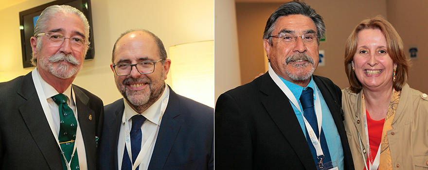 Kepa Urigoitia, presidente del Colegio de Médicos de Álava, con Carlos Moreno, director general de Ordenación Profesional del Ministerio de Sanidad. A la derecha, José Luis Llisterri y Pilar Rodríguez Ledo, vicepresidenta tercera de SEMG.