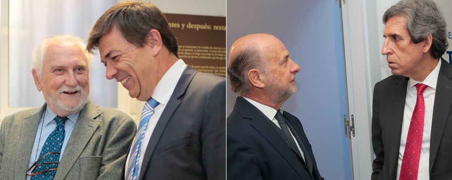 A la izquierda, Luis Conde-Salazar y Carlos Andradas. A la derecha, Pedro Jaén y Miguel Ángel Sánchez Chillón.