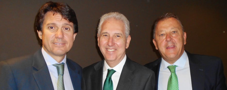 Juan López-Belmonte Encinas, CEO de Rovi; Enrique Castellón Leal , miembro del Consejo de Administración de Rovi, y José Eduardo González.