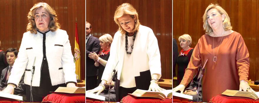 María del Pilar Gonzálvez, directora de Familia e Infancia; María José Ordoñez, delegada del Gobierno para la Violencia de Género; y Lucía del Carmen, directora del Instituto para la Mujer y para la Igualdad de Oportunidades. 