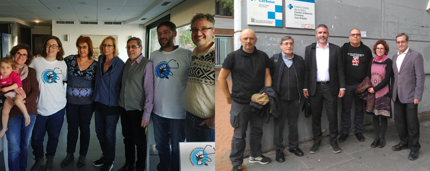 Imágenes de las reuniones con los representantes políticos Eulàlia Reguant (CUP), Assumpta Escarp (PSC), Albano Dante (Sí Que Es Pot) y Jorge Soler (Ciudadanos).