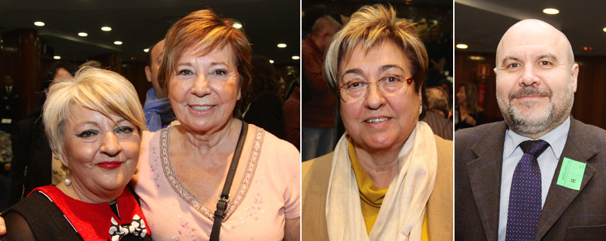 A la izquierda, Camen Balfagón con Celia Villalobos, parlamentaria del PP y exministra de Sanidad. En el centro, Dolors Montserrat Culleré, madre de la ministra; y Luis Cayo Pérez, presidente del Cermi. 
