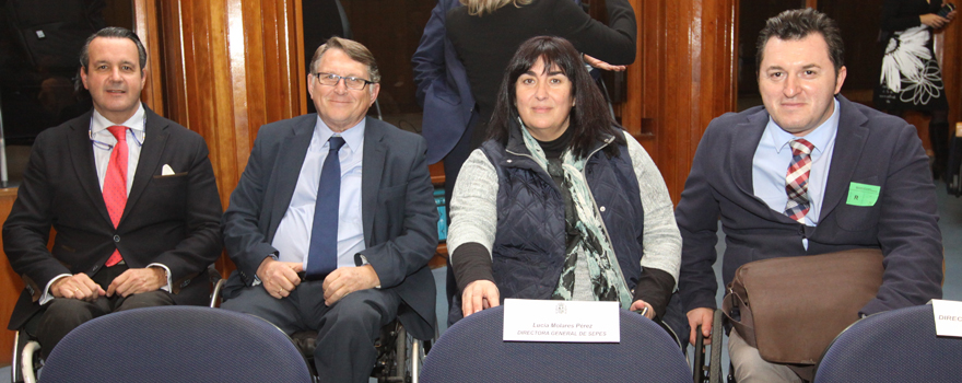 Ignacio Tremiño y Francisco Vañó, diputados del Partido Popular; Maite Gallego, presidenta de Cermi Madrid; y Francisco Sardón, presidente de Predif. 