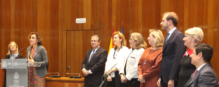 Un momento de la intervención de la ministra durante el acto. 
