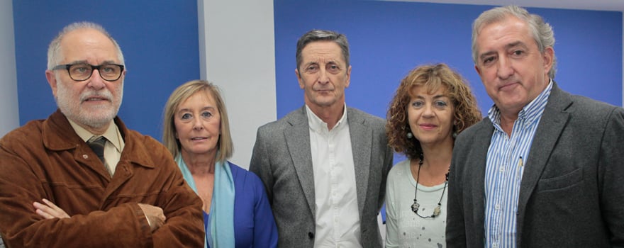 José María García, director del PII de Tuberculosis de Separ; Elena Ecenarro; Alberto Capelastegui, vicepresidente neumólogo de Separ; Isabel Girona, de Separ Barcelona; y Pedro Pablo España, director del PII de Infecciones Respiratorias de Separ.