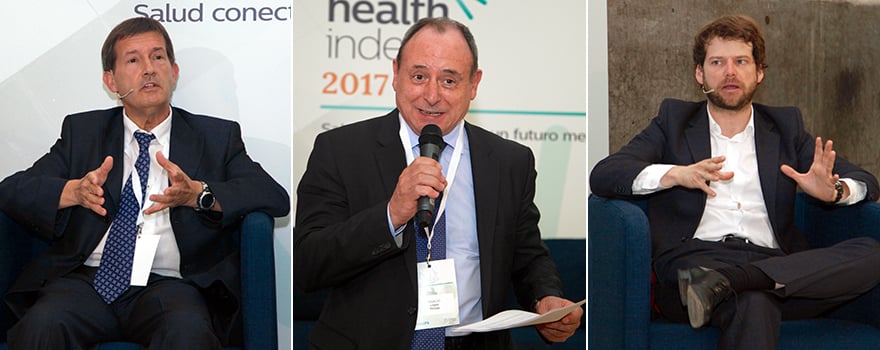 Joan Bigorra, director de Innovación del Hospital Clínic; Ignacio López, director de negocio de Philips e Ignacio Hernández Medrano, socio-fundador de Savana. 
