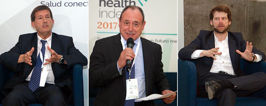 Joan Bigorra, director de Innovación del Hospital Clínic; Ignacio López, director de negocio de Philips e Ignacio Hernández Medrano, socio-fundador de Savana. 