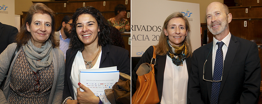 A la izquierda, María Aláez y Beatriz Palomo, de Fenin. A la derecha, Carmen Aláez, adjunta a la Secretaría General de Fenin; y Carlos Sisternas, director de Fenin de Cataluña y responsable del Sector de Diagnóstico in Vitro. 