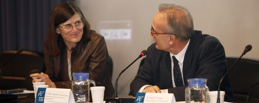 Pilar Azcárraga, directora de la Escuela Nacional de Sanidad y Jesús Fernández Crespo, director del Instituto de Salud Carlos III.