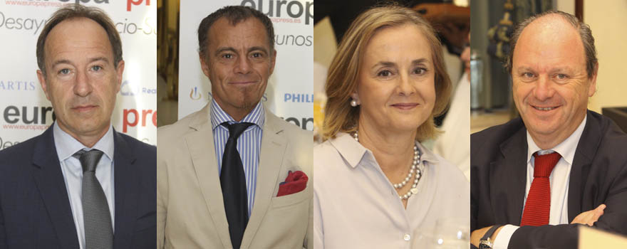 Luis Campo, presidente de General Electric; Esteban Bravo, socio director de Cícero Comunicación; Margarita Alfonsely Javier Godoy, director de Carburos Médica.