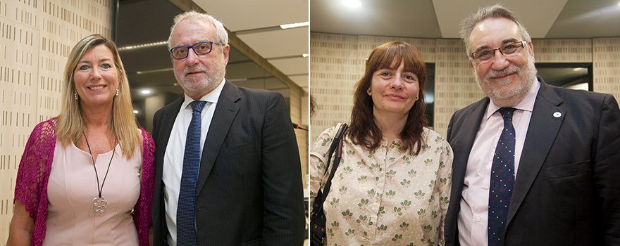 Patricia Gómez junto a Eladio González, presidente de Fedifar. A la derecha, Susana Fernández, jefa de Gabinete de la Consejería de Salud de Baleares y Ángel Puente, presidente de Cogesa.