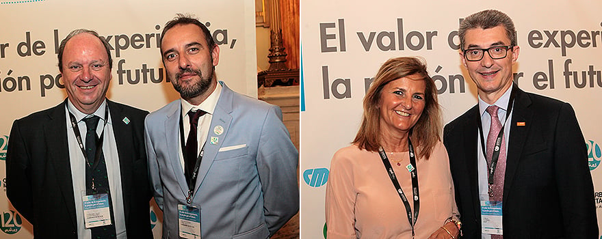 Javier Godoy junto a Francesc Josep López, director de Recursos Humanos de Carburos Metálicos; Carmen Esquius y Carles Navarro, director general de BASF.