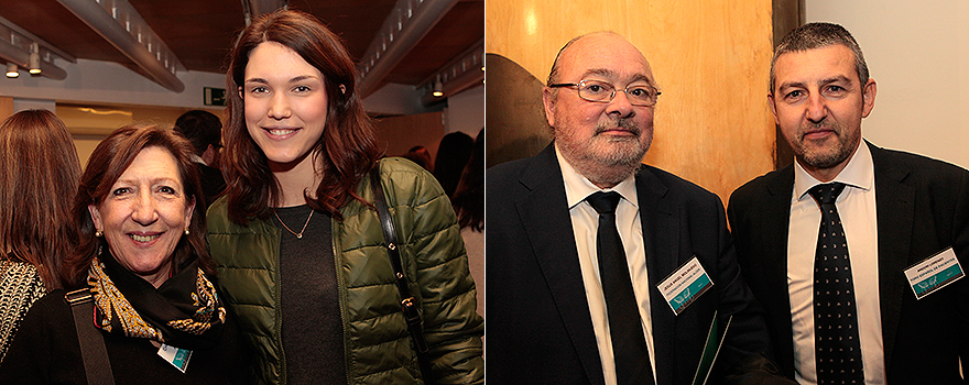 Charo Hierro, de Asaco, y Anna López, de Comunicación y Pacientes de Roche. En la siguiente imagen, Andoni Lorenzo junto a Jesús Ángel Molinuevo, de la Federación Nacional ALCER.