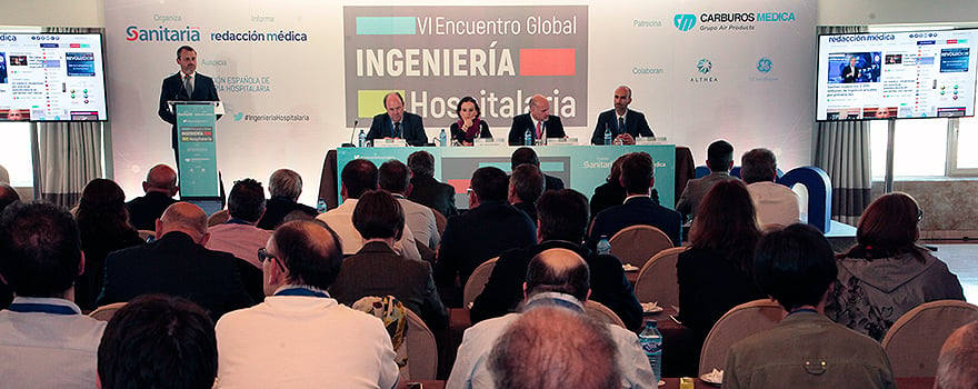 Aspecto de la sala durante la inauguración del VI Encuentro global de Ingeniería Hospitalaria.