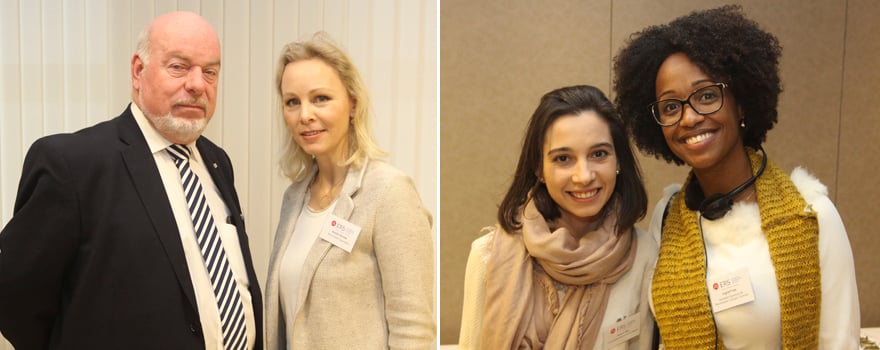 Dan Smyth, de European Lung Foundation junto a Kerstin Schotte, gestora de proyecto de la Organización mundial de la Salud; a la derecha, Jimena Rey, de la Universidad Autónoma de Madrid junto a Ingrid Frias, de Separ. 