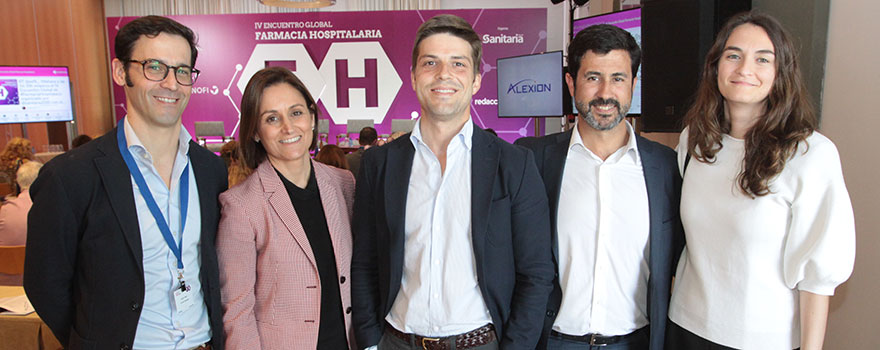 El equipo de Novartis compuesto por, de izquierda a derecha: Genaro Borrás, Ana Alemany, Francisco Rufián, Pablo Benítez y Clara Cano.