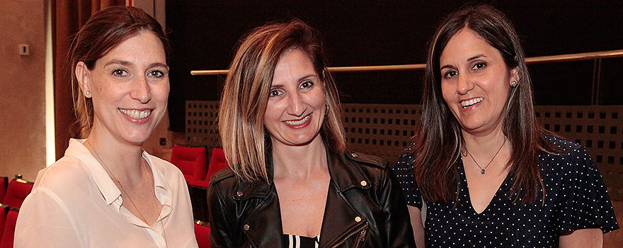 Bibiana Chevarría, Erika Torres, y Germa Aguado, de laboratorios Chiesi. 