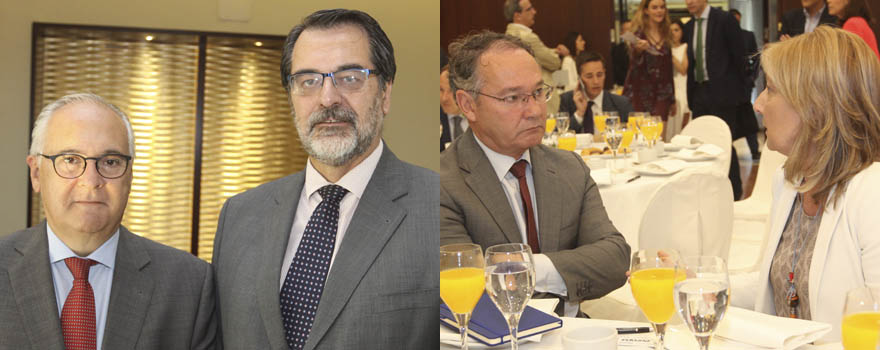 Manuel de la Puente, director gerente del Hospital La Fuenfría; Fernando Jou, director gerente del Hospital Virgen de la Poveda; José Antonio Otero y Ángela Guerra, directora de zona de Sanitas en Castilla y León.