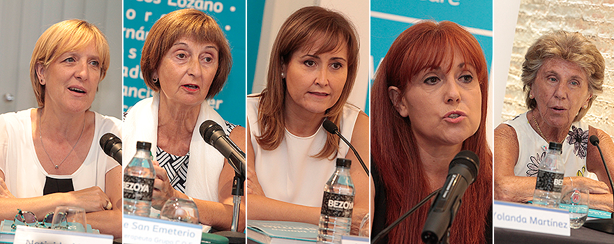 Natividad Leal, Maite San Emeterio, Isabel Jiménez, Yolanda Martínez y María Ángeles Muñoz.