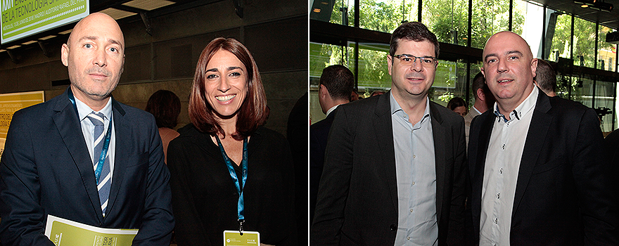 Juan Carlos Alcolea, presidente de Nefrología de Fenin, y María Trenzado, directora de Comunicación de Fenin. Javier Rodríguez y Sergi Rabaza, ambos de Hartmann. 