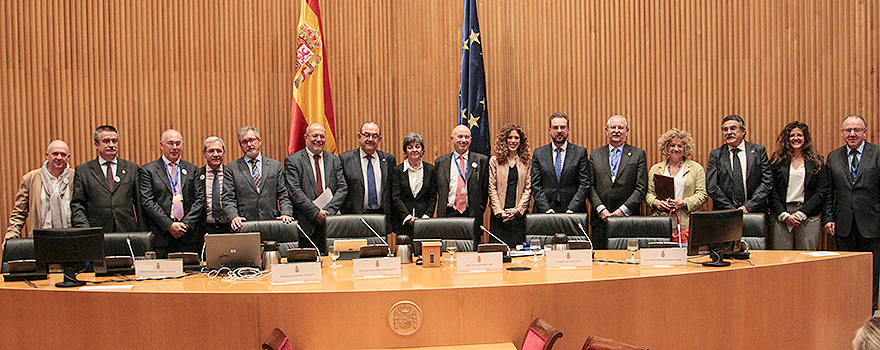 Gabriel del Pozo (vicesecretario general de CESM); Vicente Matas, vocal nacional de Atención Primaria Urbana del Cgcom; Francisco Miralles, secretario genearl de CESM; Juan Manuel Garrote, secretario de la OMC; Francisco Igea; Antonio Fernández-Pro; Amparo Botejara; Josep Fumadó, vocal nacional de Atención Primaria Rural del Cgcom; Miriam Alconchel; Bienvenido de Arriba; Serafín Romero, presidente del Cgcom; Concepción Sánchez Pina; José Luis Llisterri; Samar Hassam Querol, vocal de Primaria del CEEM; y Jerónimo Fernández Torrente, tesorero de la OMC.