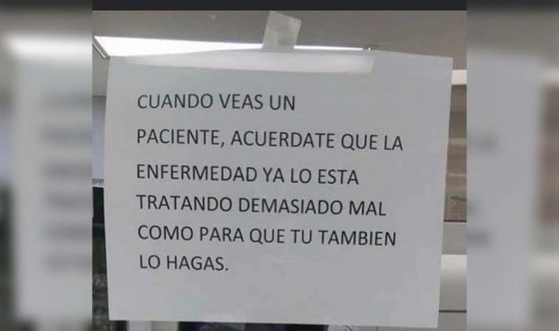 "Al ver a un paciente recuerda que la enfermedad ya le está tratando mal"