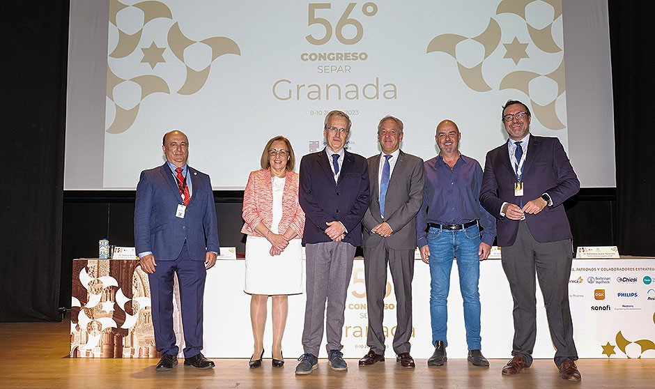 Pedro J. Romero, Susana Moya, Francisco García Río, Diego Vargas, Javier Martín y Bernardino Alcázar en la inauguración del 56º Congreso Separ.