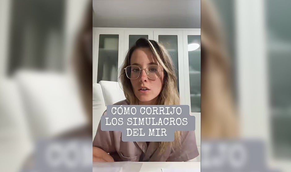 Un extracto del vídeo de María Guiral dando consejos para corregir simulacros MIR