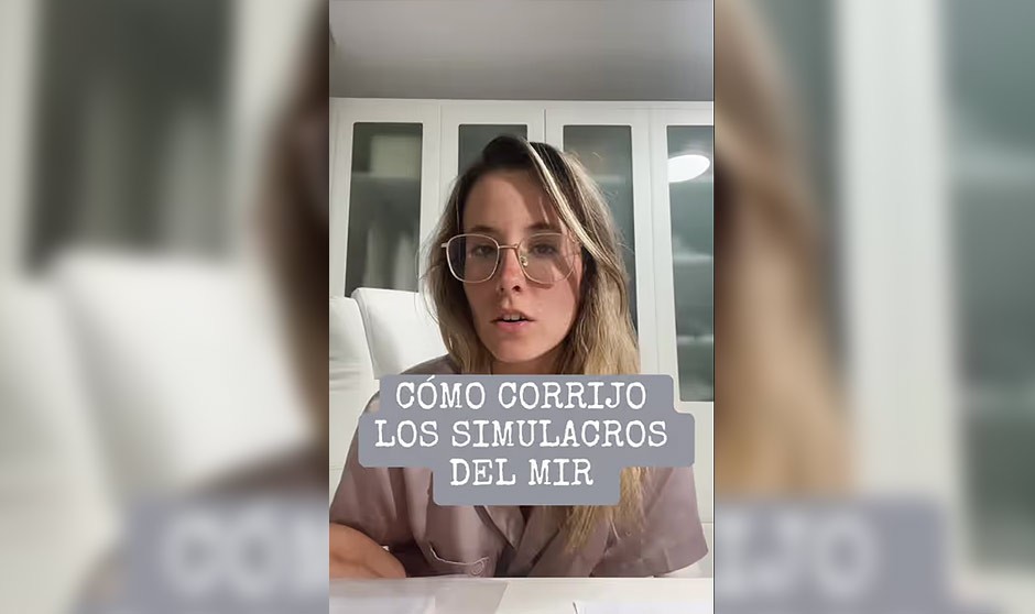 Un extracto del vídeo de María Guiral dando consejos para corregir simulacros MIR